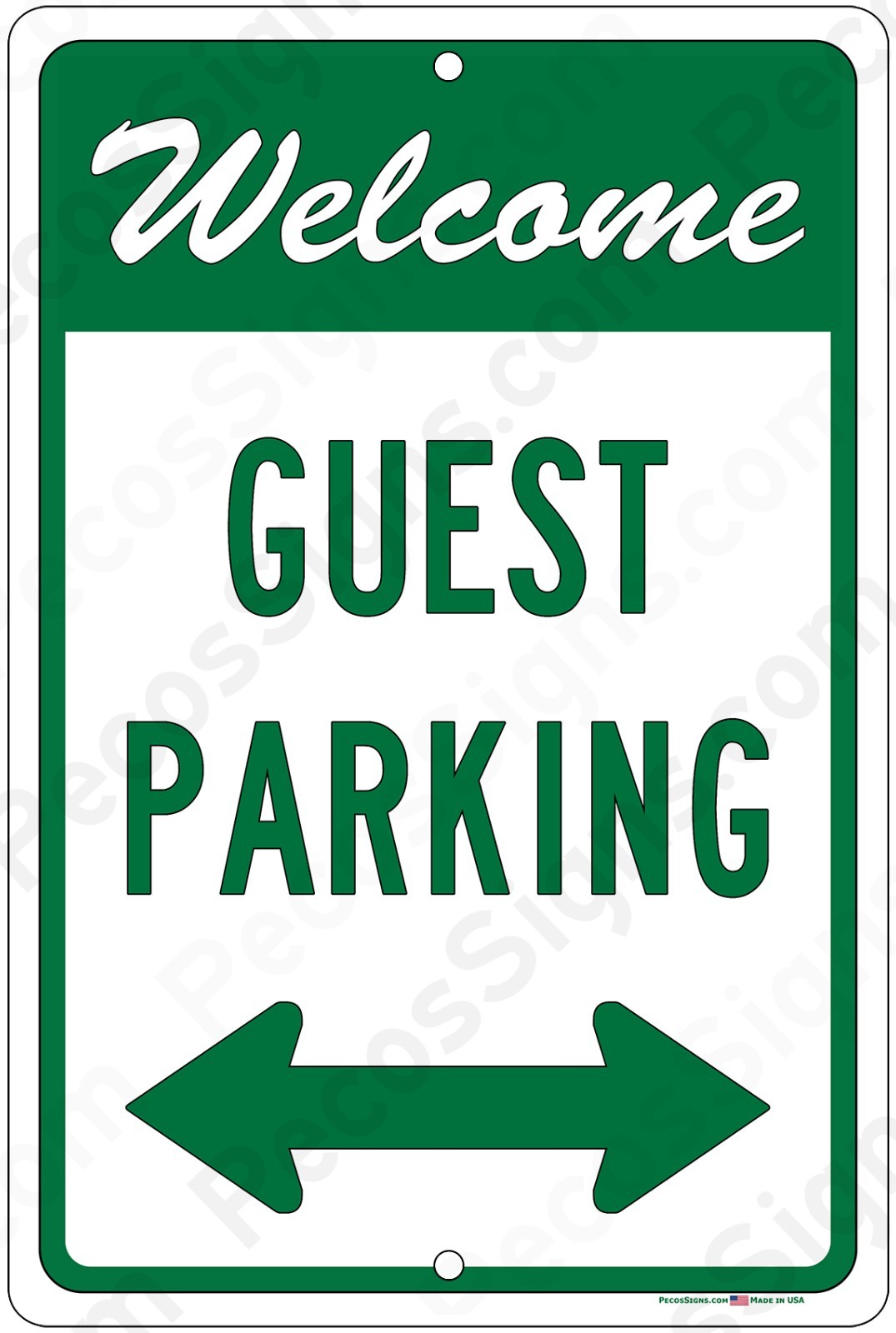 Welcome Guest Parking Left & Right Arrows 8″ x 12″ Aluminum Sign UV Protected
