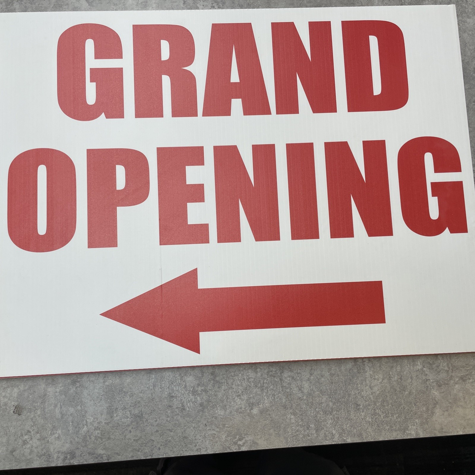Grand Opening Sign 24”x18”, Set of 3, with stand