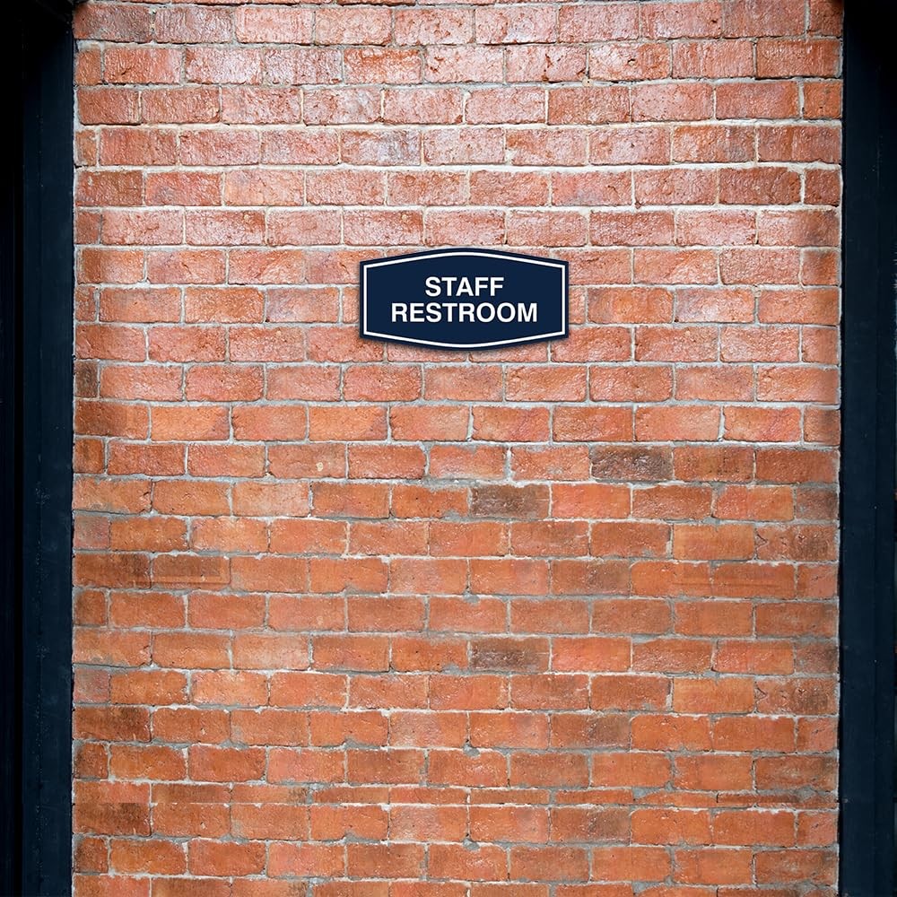 Fancy Staff Restroom Sign Black – Medium 1 Pack