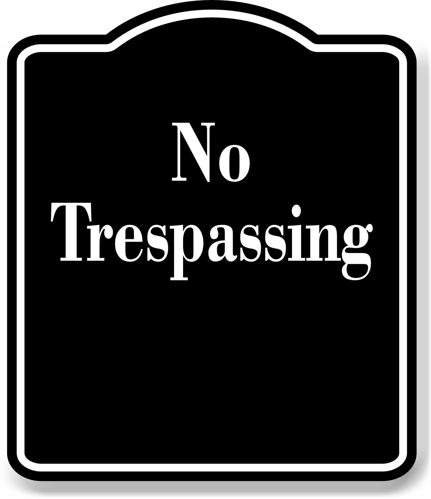 No Trespassing Elegant BLACK Aluminum Composite Sign
