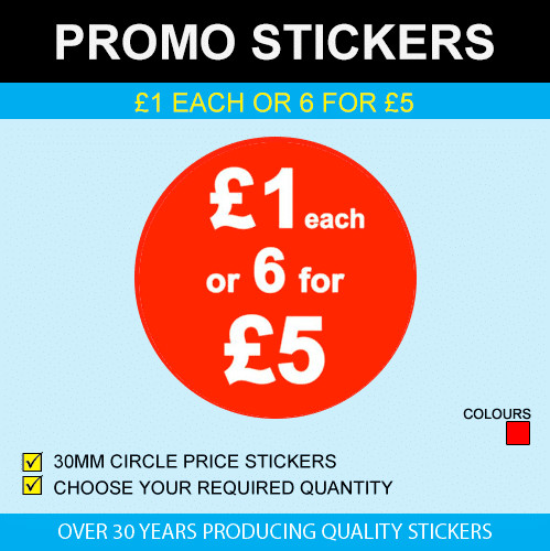 each or 6 for – Available As 30mm Circles
