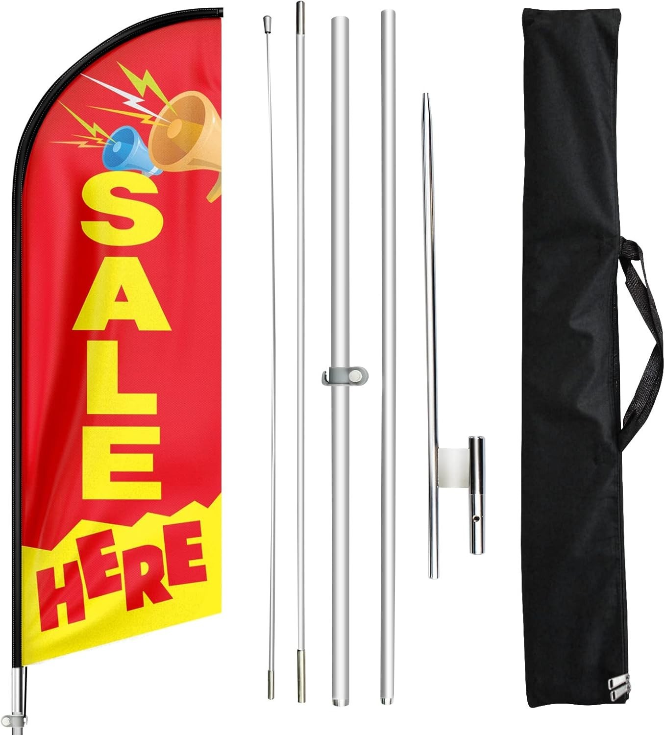Windless 11ft Sale Here Feather Flag with Flagpole – Attract Customers Instantly
