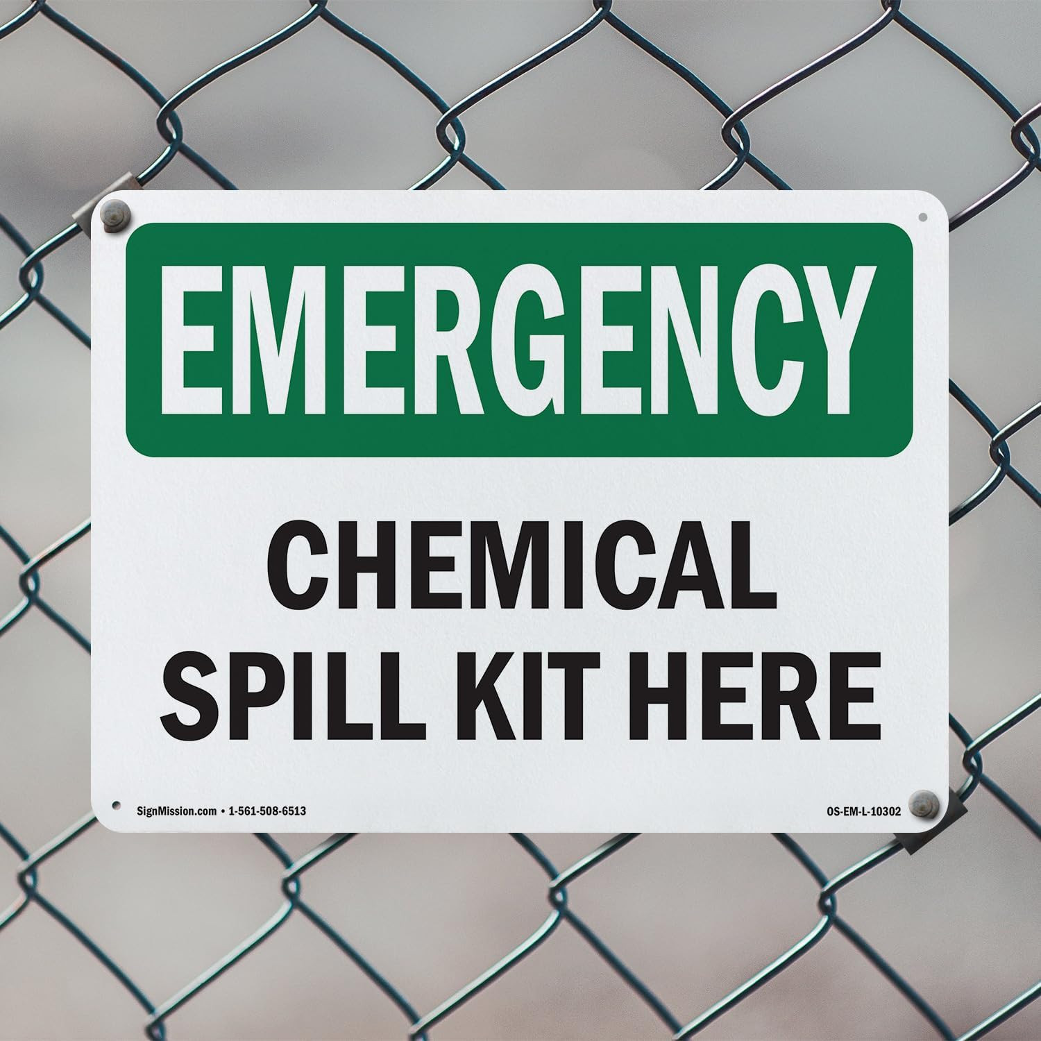 Chemical Spill Kit Here OSHA Emergency Aluminum Sign 24 Inch X 18 Inch – 5 Pack