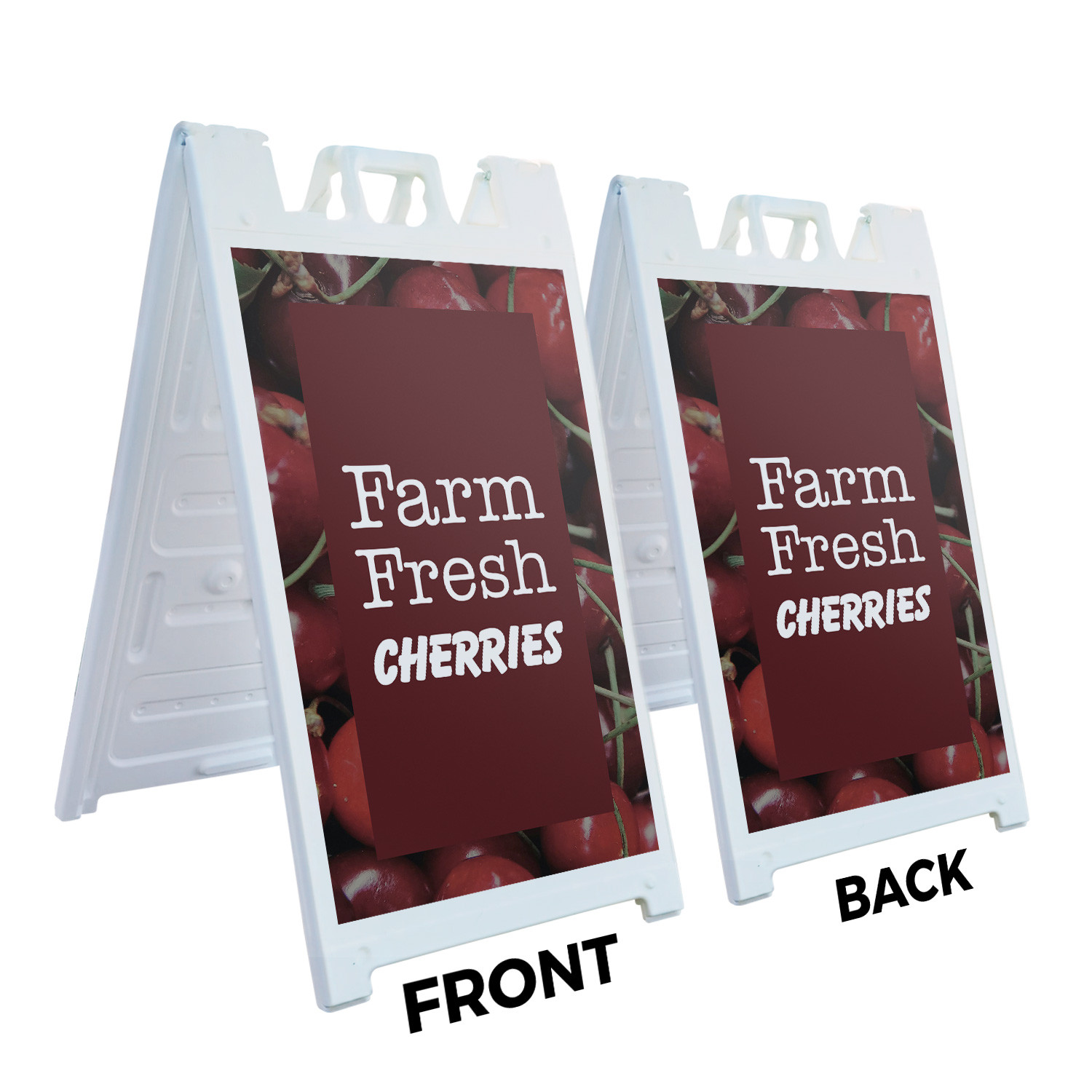 Farm Fresh Cherries Heavy Duty A-Frame Sidewalk Sign Sweet Fruits Orchard Fresh