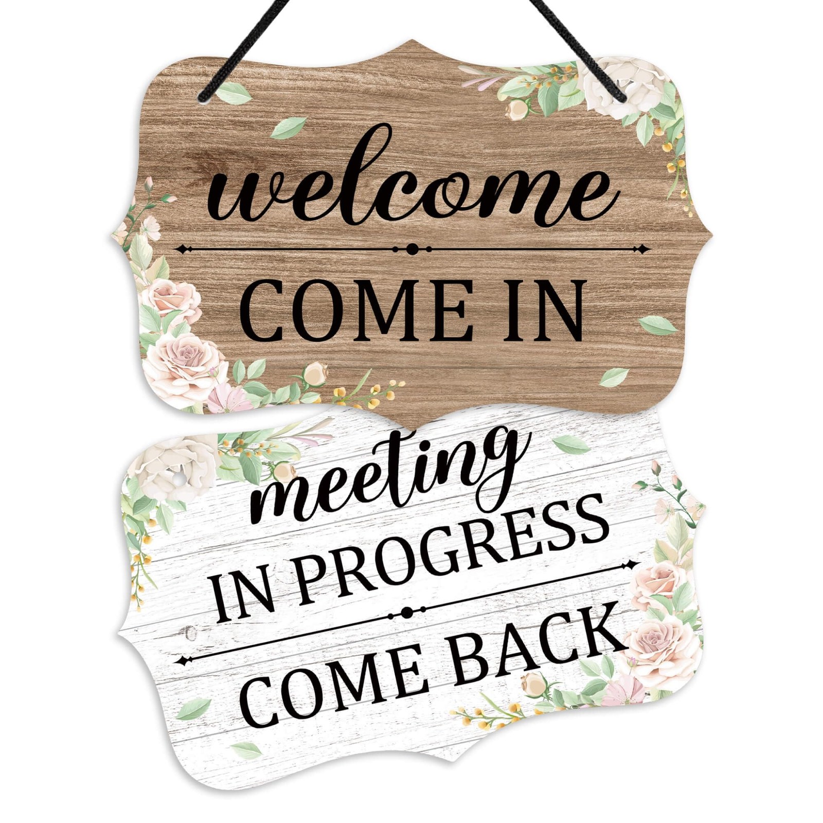 Putuo Decor Meeting In Progress Office Door Signs, PVC Do Not Disturb Door Hange