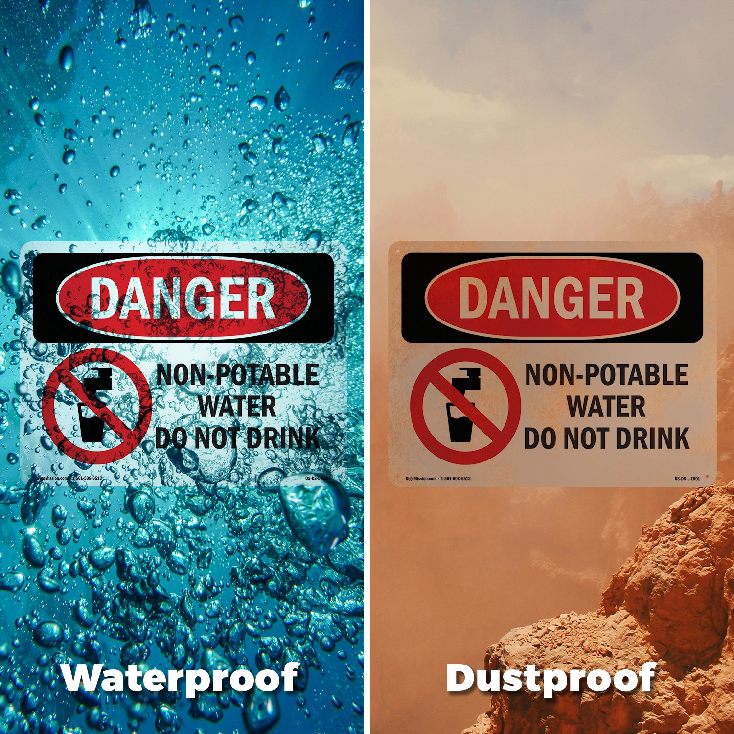 Non OSHA Danger Sign Metal, Plastic, Or Decal – 5 or 10 Pack