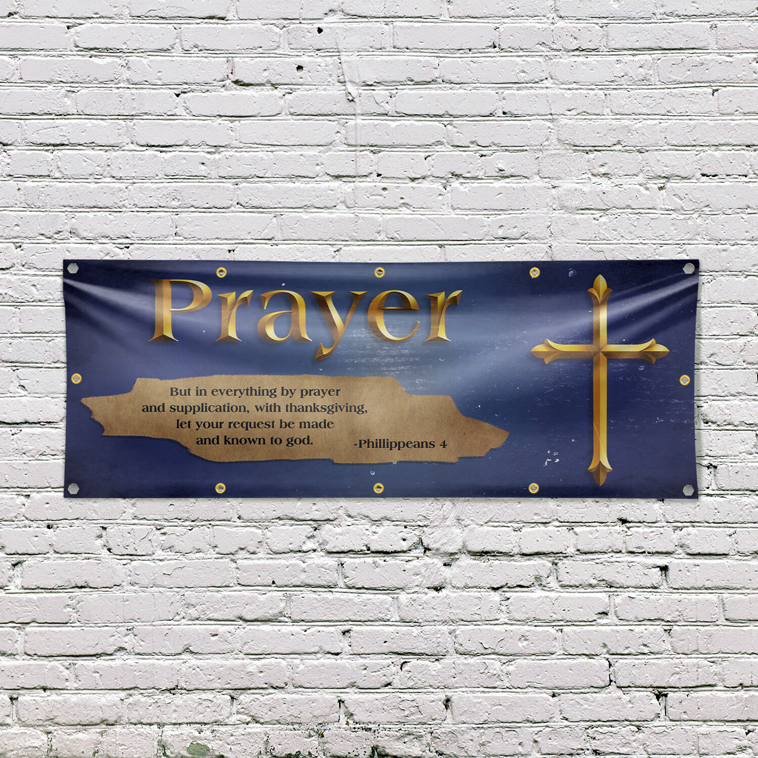 Jesus Prayer Vinyl Banner Sign with Metal Grommets Heavy-Duty Single-Sided