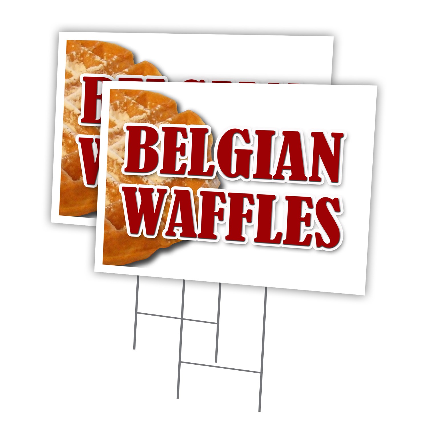 Belgian Waffles Multi-Pack of Yard Signs & Stake plastic coroplast window