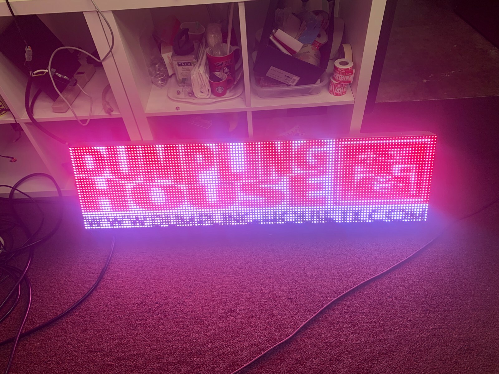 1ft x 8ft EMC Outdoor LED Sign Full Color 12″x96″ Programmable Digital Display!!