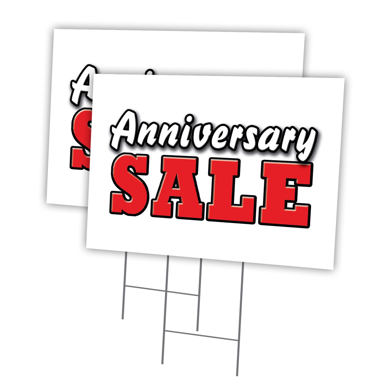Anniversary Sale Multi-Pack of Yard Signs & Stake plastic coroplast window