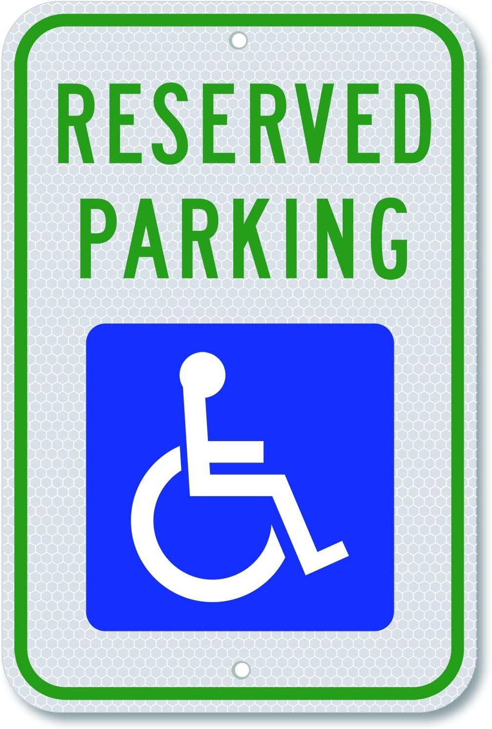 Handicap Parking Sign – 18 X 12 Inch Aluminum with ADA Accessibility Symbol, …