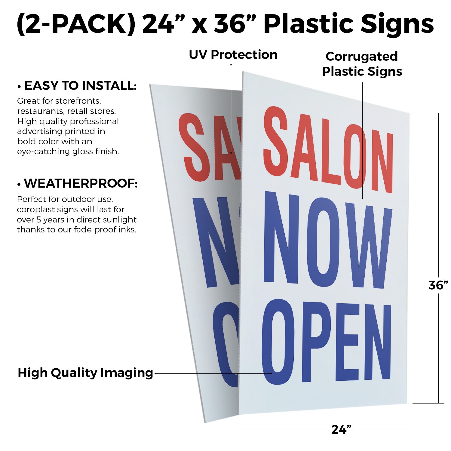 Salon Now Open Heavy Duty A-Frame Sidewalk Sign Grand Opening Professional