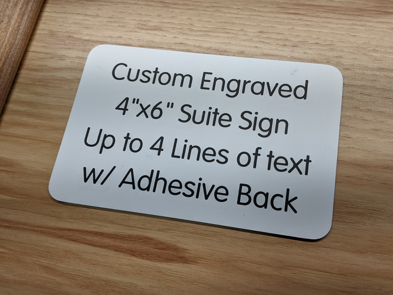 Custom Engraved White 4×6 Office Suite Sign | Small Business Wall Door Plaque
