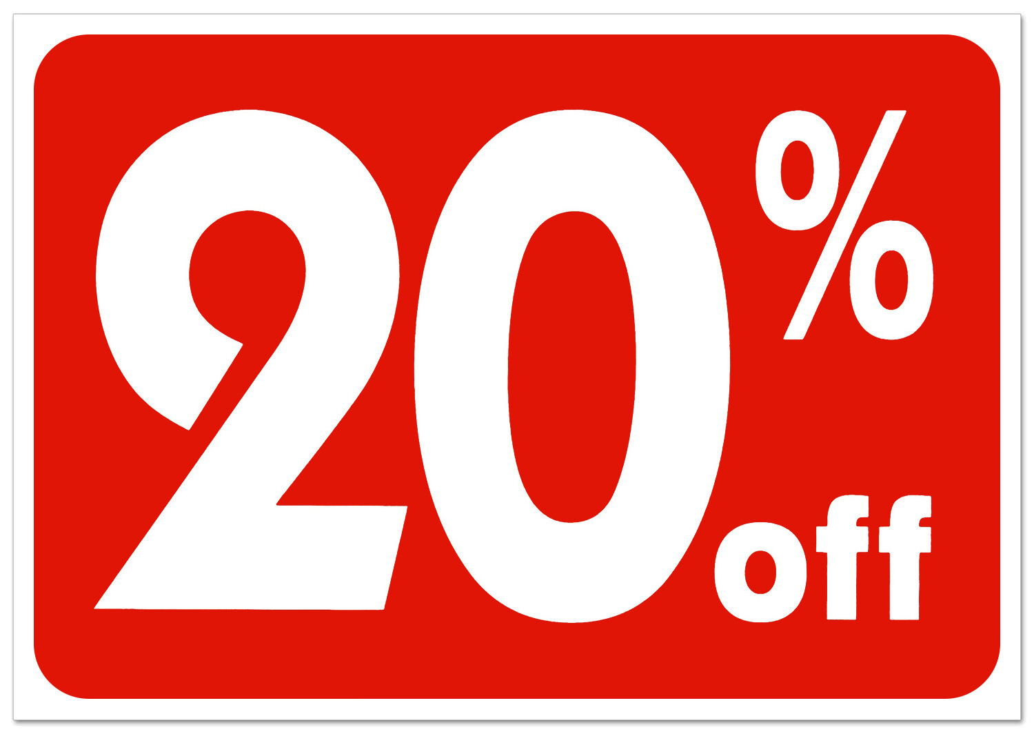 20% Off Sale Sign Business Retail Store Shopping Message Sign Durable Plastic