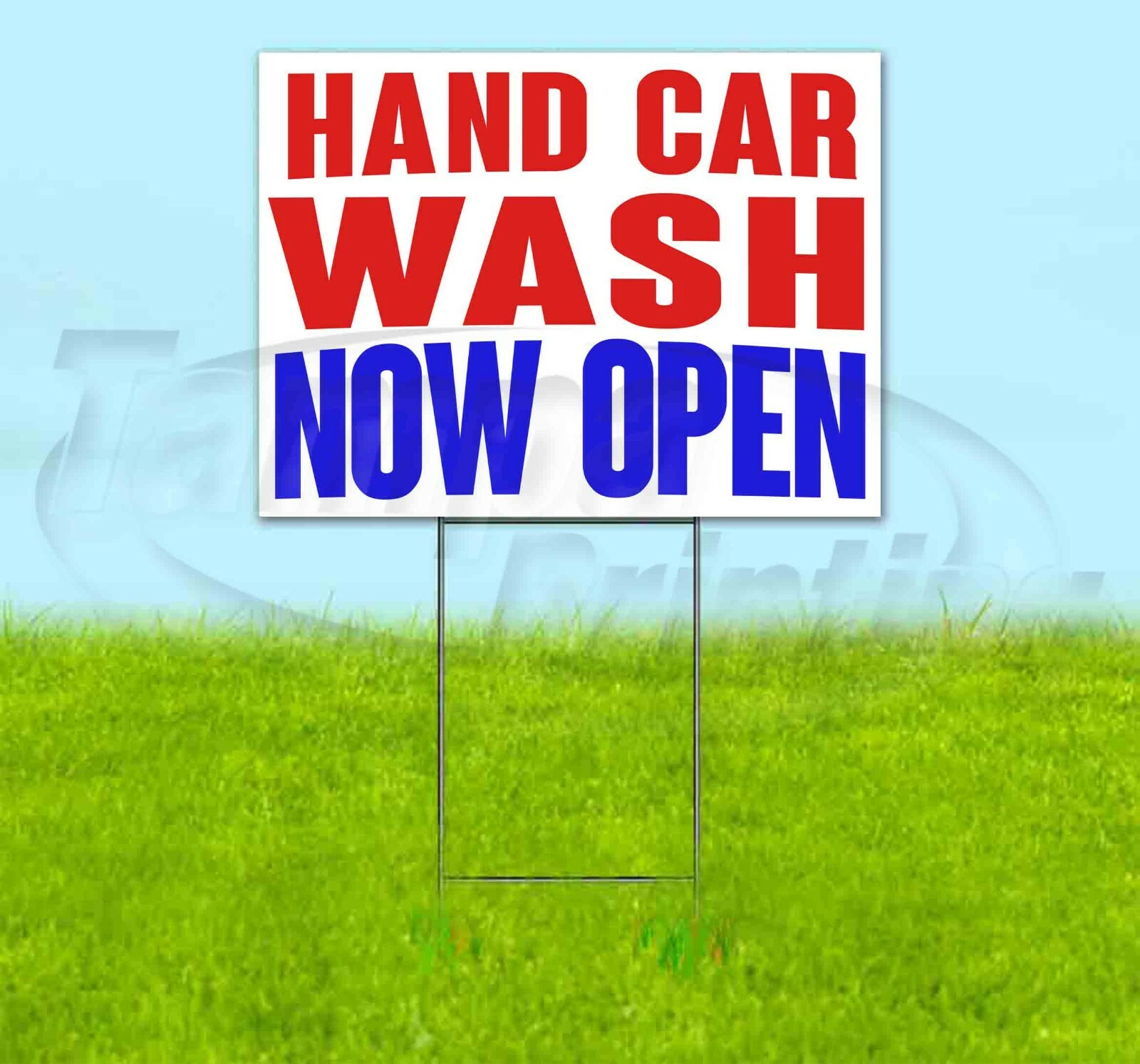 HAND CAR WASH NOW OPEN Yard Sign Corrugated Plastic Bandit Lawn Decoration USA