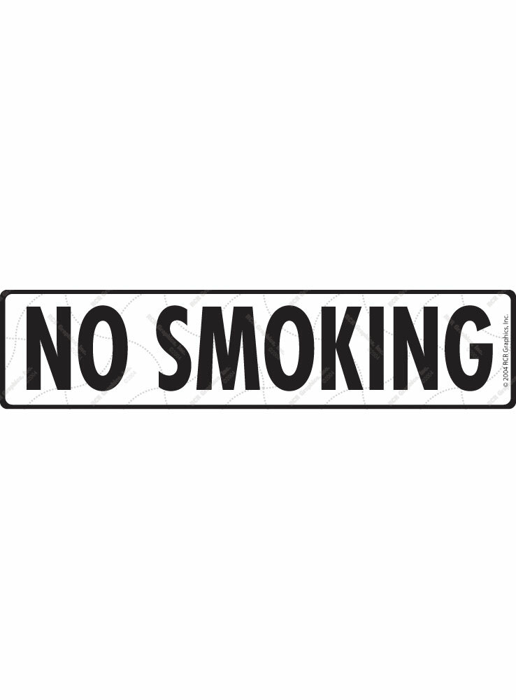 No Smoking Indoor/Outdoor Exterior Aluminum Sign or Vinyl Sticker – 12 x 3