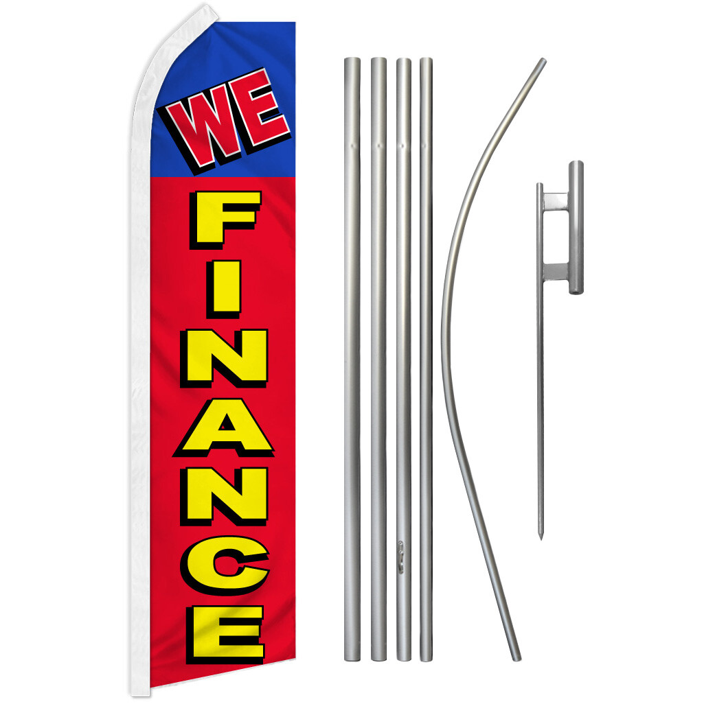 We Finance Advertising Swooper Feather Flutter Flag & Pole Kit Financing