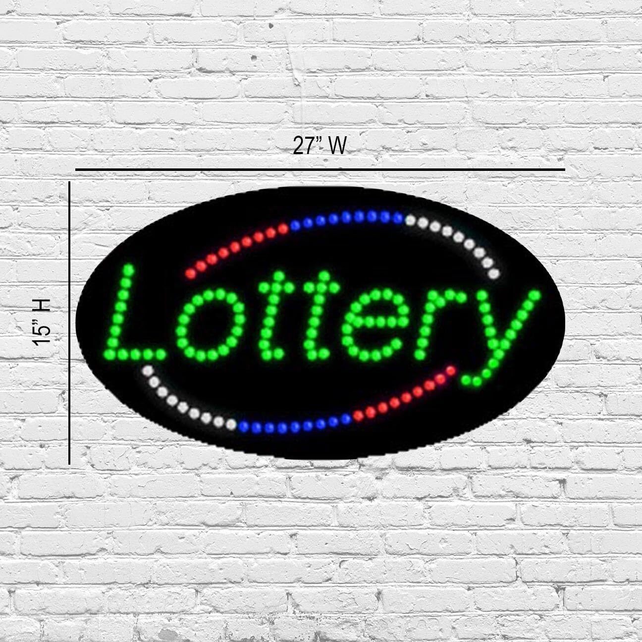 LED Lottery Sign for Retail Displays | Light Up Sign | 15″H x 27″W x 2″D