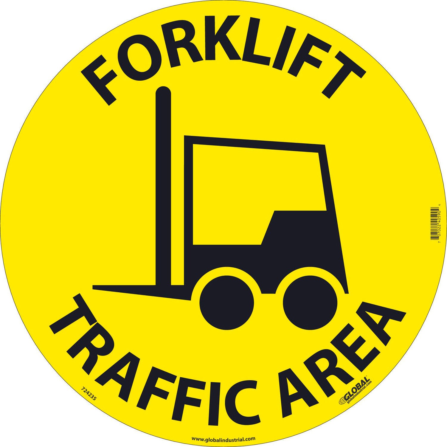 Global Industrial Forklift Traffic Area Floor Sign 17″ Dia.