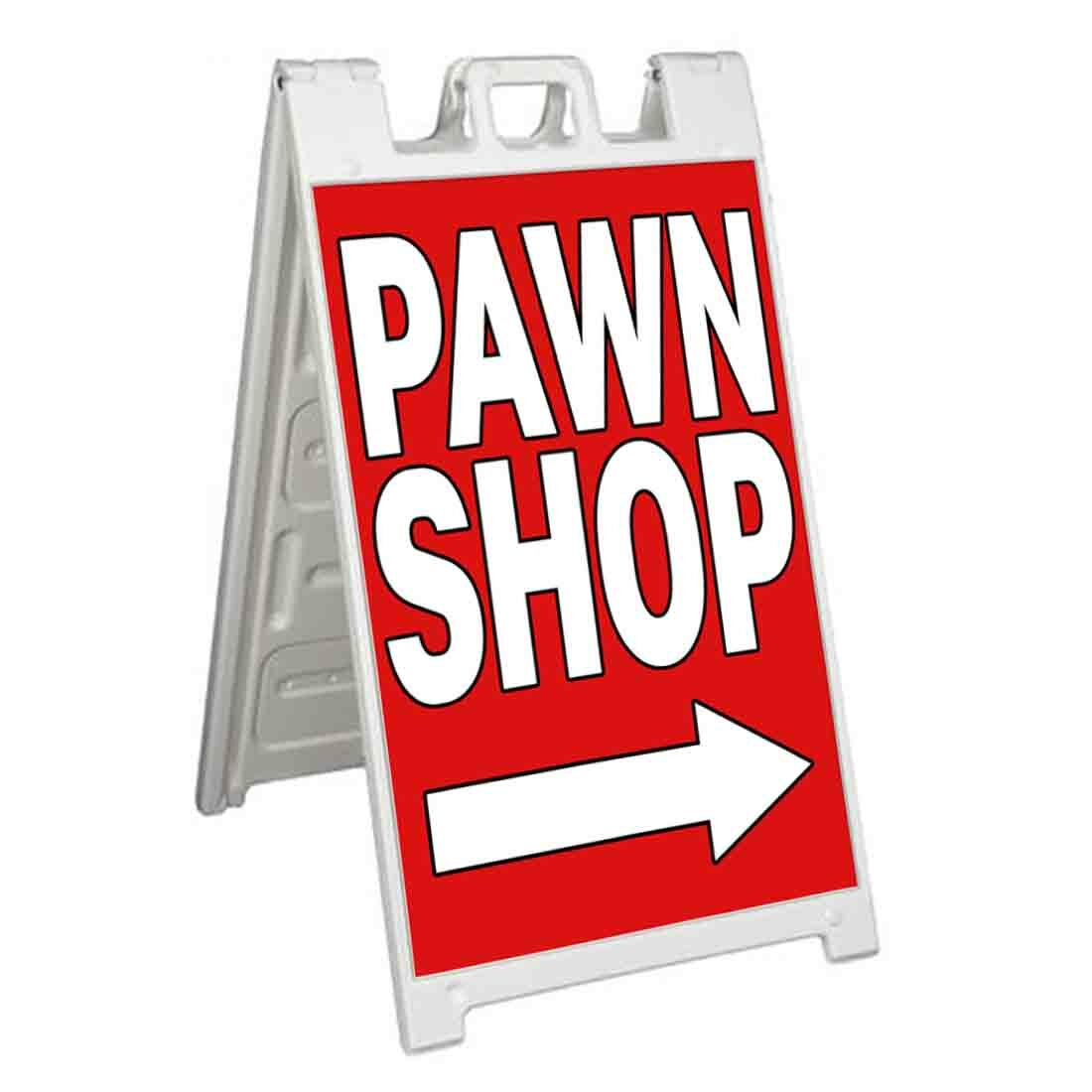 PAWN SHOP Signicade 24×36 Aframe Sidewalk Sign Banner Decal RIGHT ARROW BUY SELL