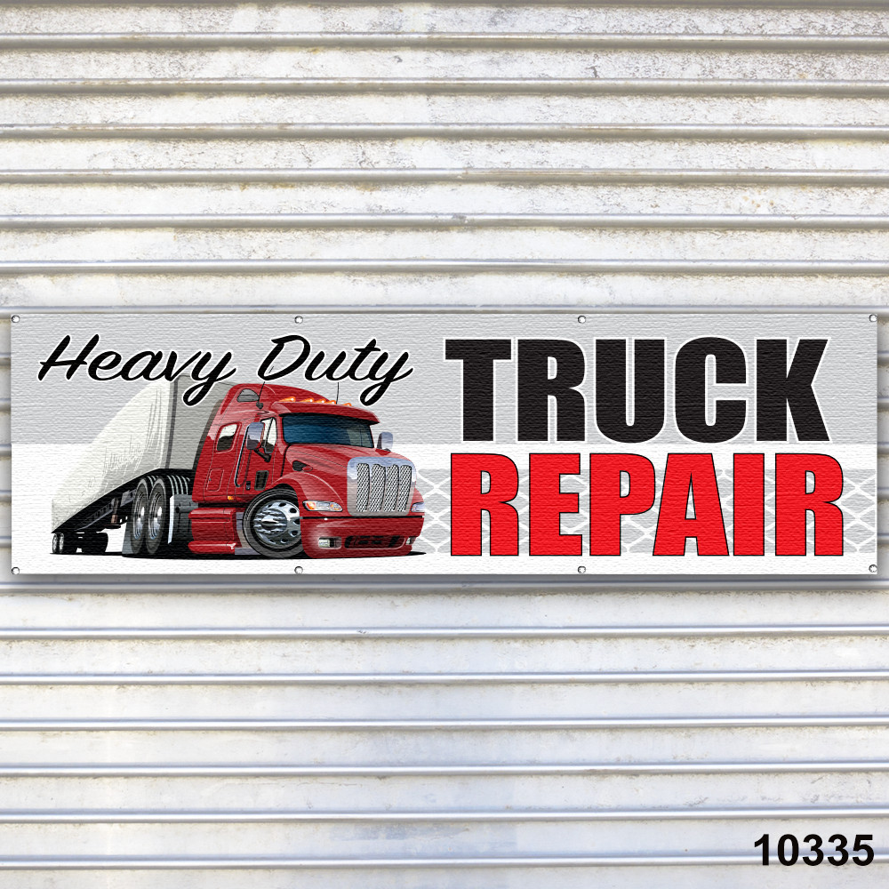 Truck Repair Banner Sign Tire Dealer Auto Repair Service Bay Garage