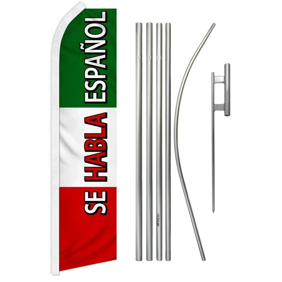 Se Habla Espanol #2 Swooper Advertising Flag & Pole Kit