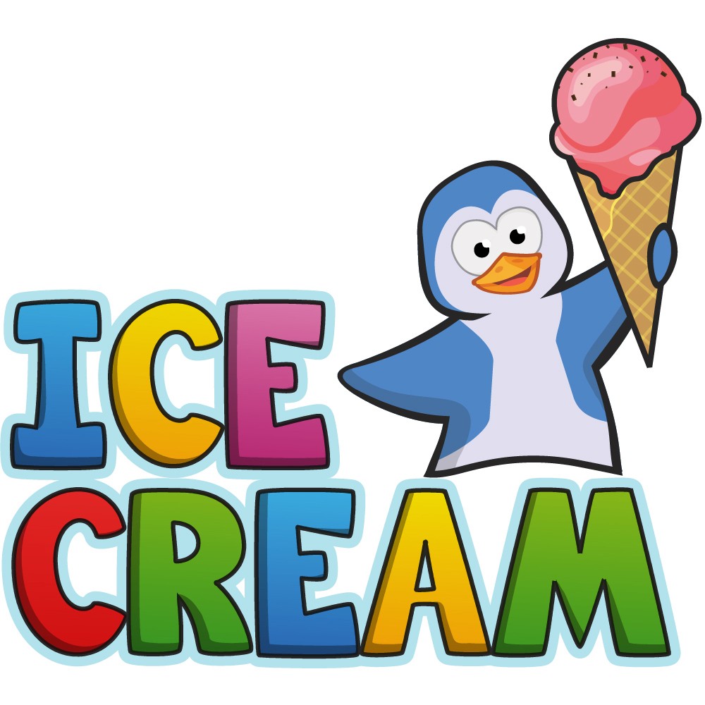 ICE CREAM 1 Concession Decal sign cart trailer stand sticker equipment
