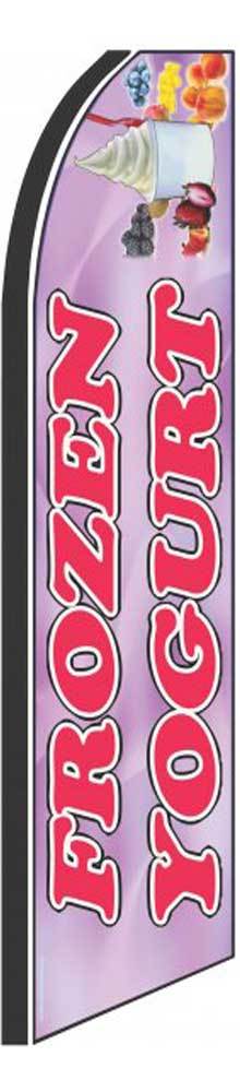 Frozen Yogurt Red/Pink Flutter Swooper Flag Advertising Sign 3’ Wide Banner Only