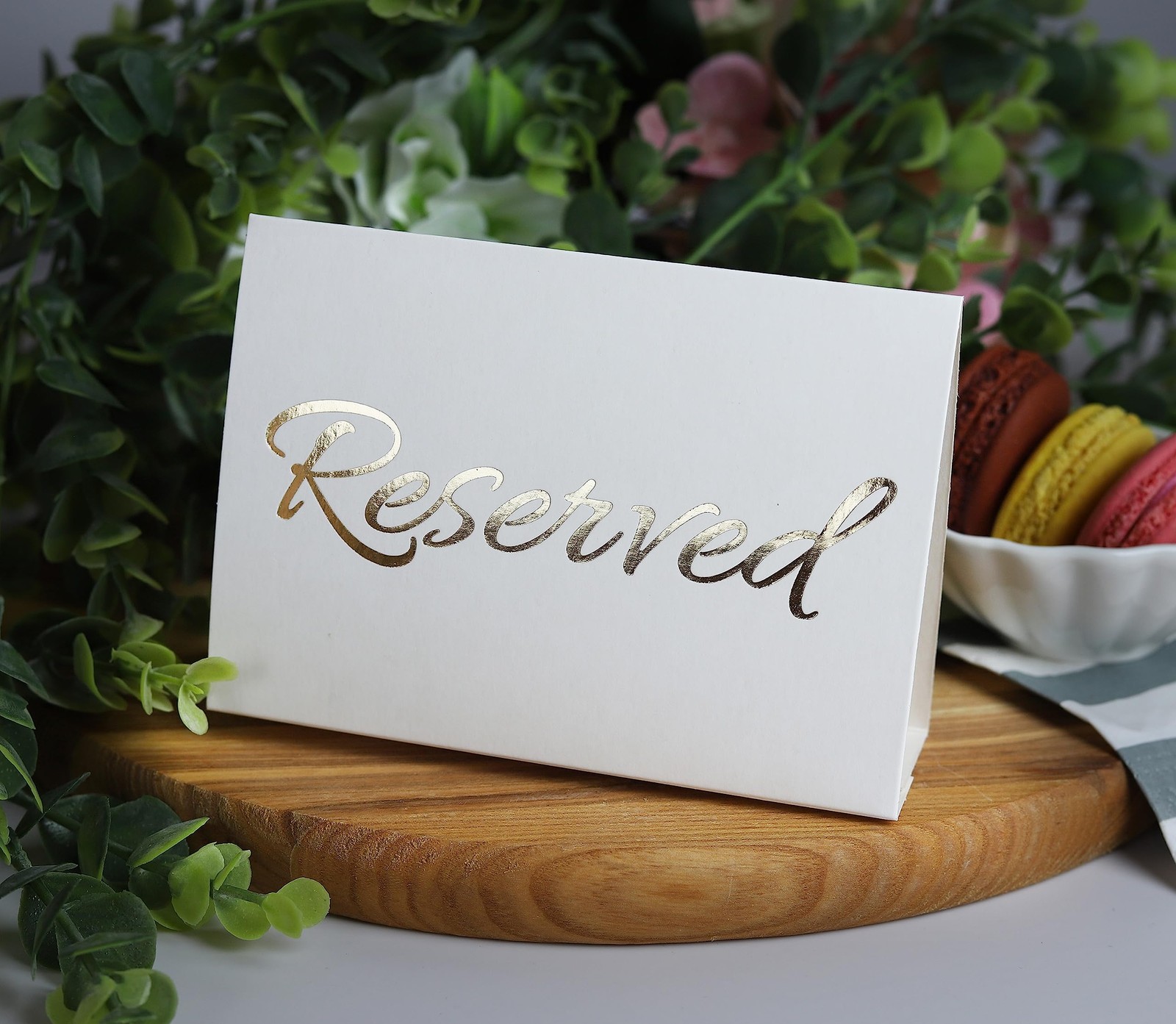 20 PCS Modern White Gold Letter Reserved Table Tent Sign Card For Wedding