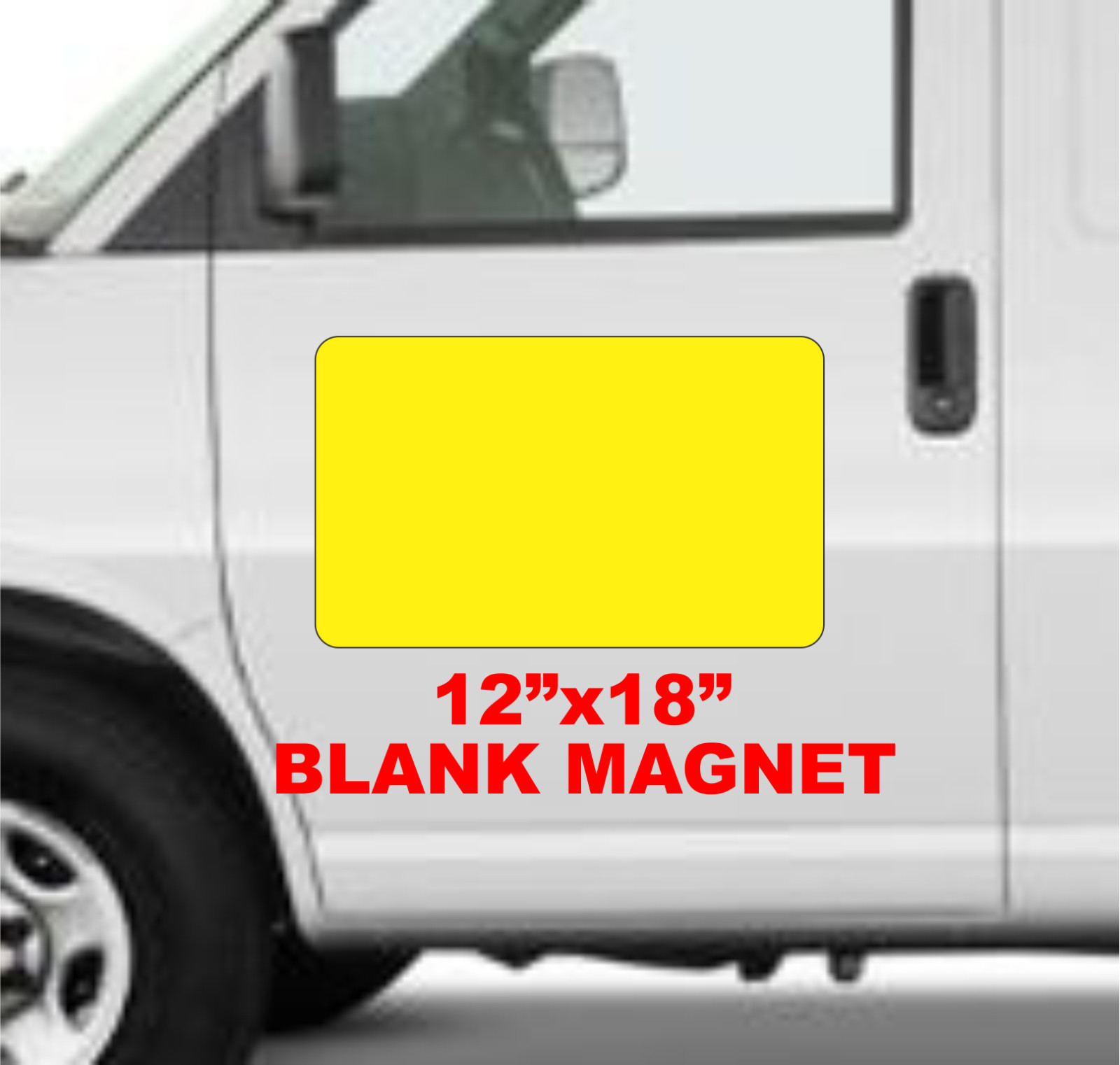 Blank YELLOW Vehicle Magnetic 12″x18″ Sign for Car Truck Van SUV