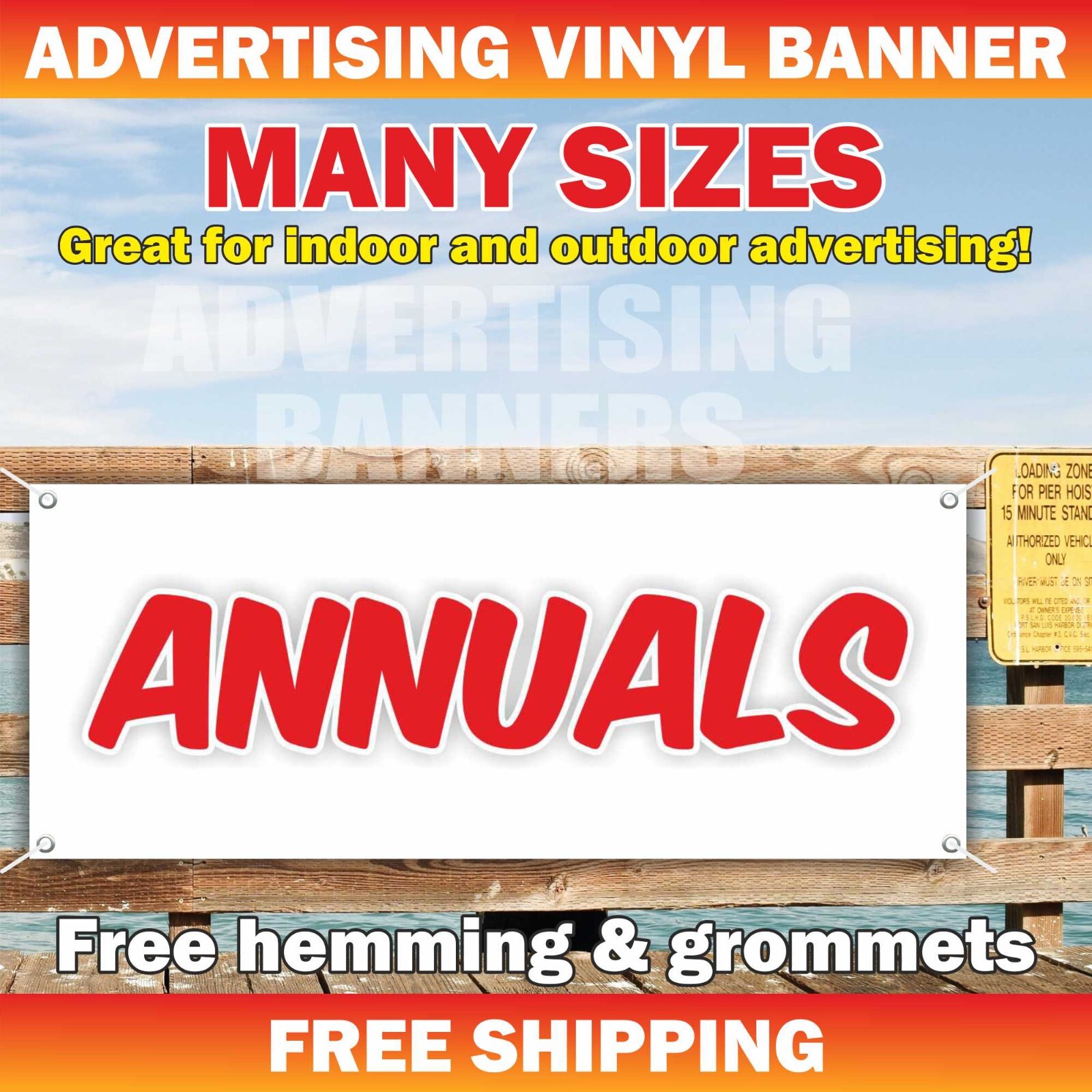 ANNUALS Advertising Banner Vinyl Mesh Sign sale NURSERY ORCHARDS FLOWERS SHOP