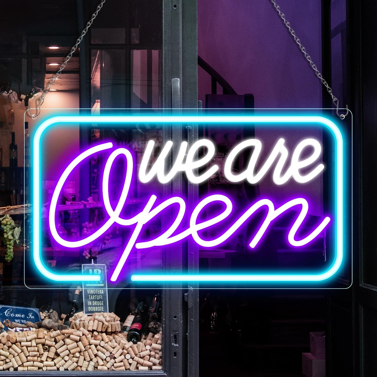 Bright LED Neon Open Sign 16.5″x9″ – Super Bright Business Display, ON/OFF Switc