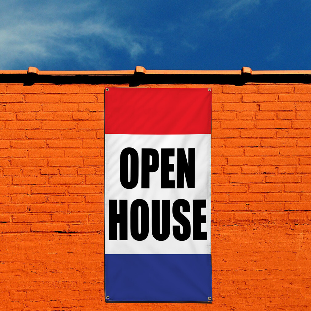 Vertical Vinyl Banner Multiple Sizes Open House Business Outdoor