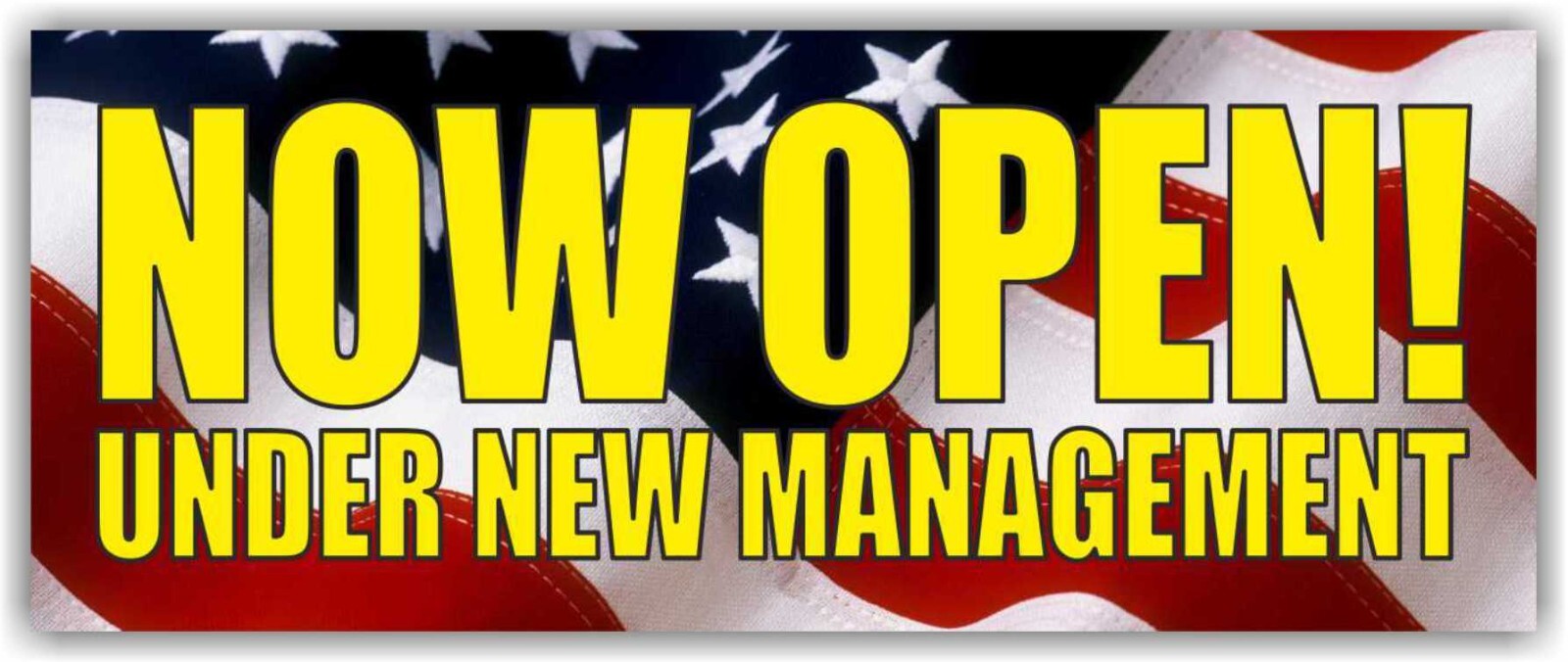 UNDER NEW MANAGEMENT Advertising Banner Vinyl Mesh Sign hiring wanted now open