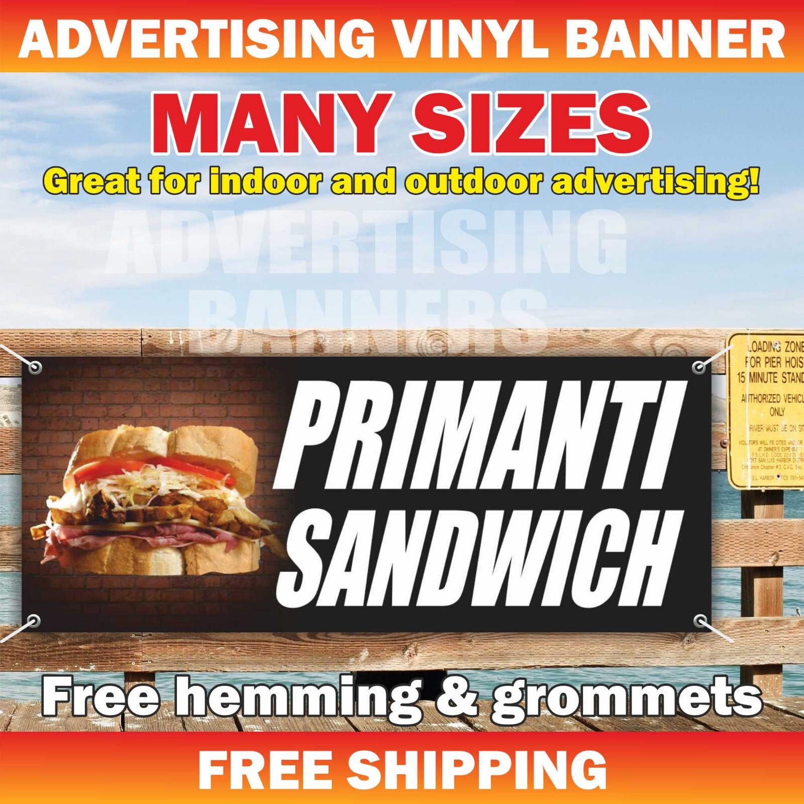 Primanti sandwich Advertising Banner Vinyl Sign Pittsburgh Pennsylvania food Sub