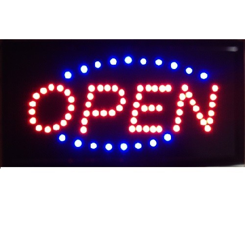 13*24″ Animated Motion Running LED Business OPEN SIGN +On/Off Switch Bright Neon