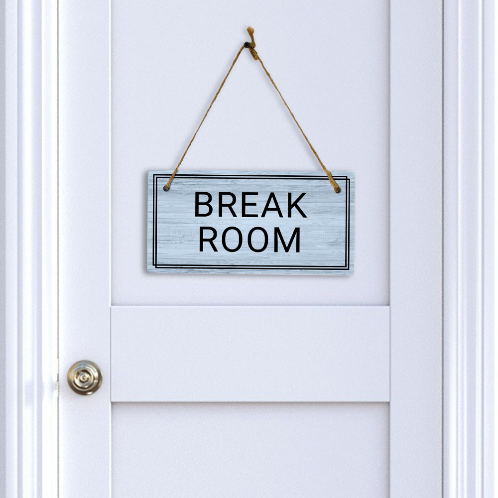 Break Room 5×10 Hanging Plus Wall or Door Sign | Home & Office Decor
