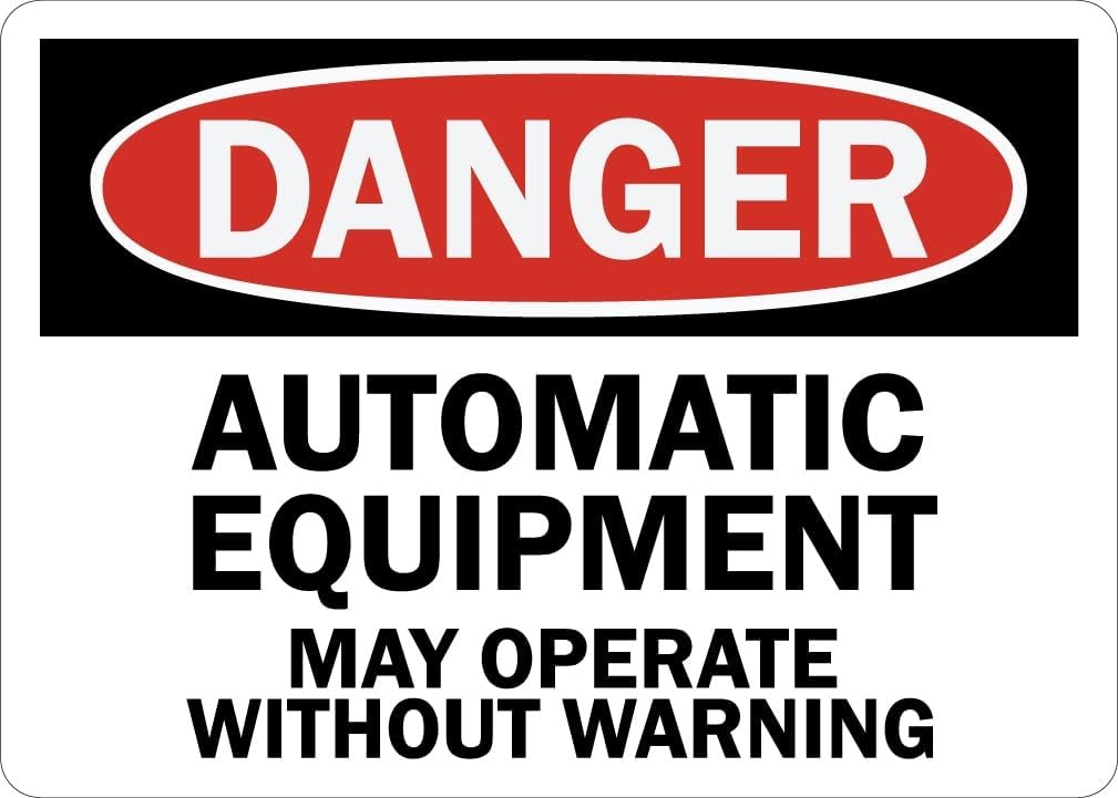 StickerJet Machine Safety Sign Vinyl Warehouse & Industrial Stickers, Pack of 5