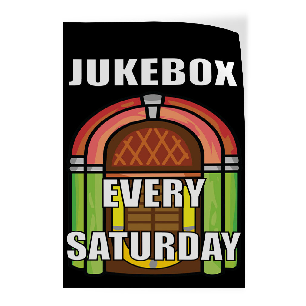 Door Decals Vertical Vinyl Stickers Multiple Sizes Jukebox Every Saturday Vinyl
