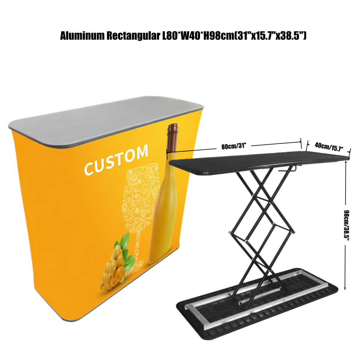 Rectangle Auto Folding Hydraumatic Display Frame Pop up Counter + Custom Graphic