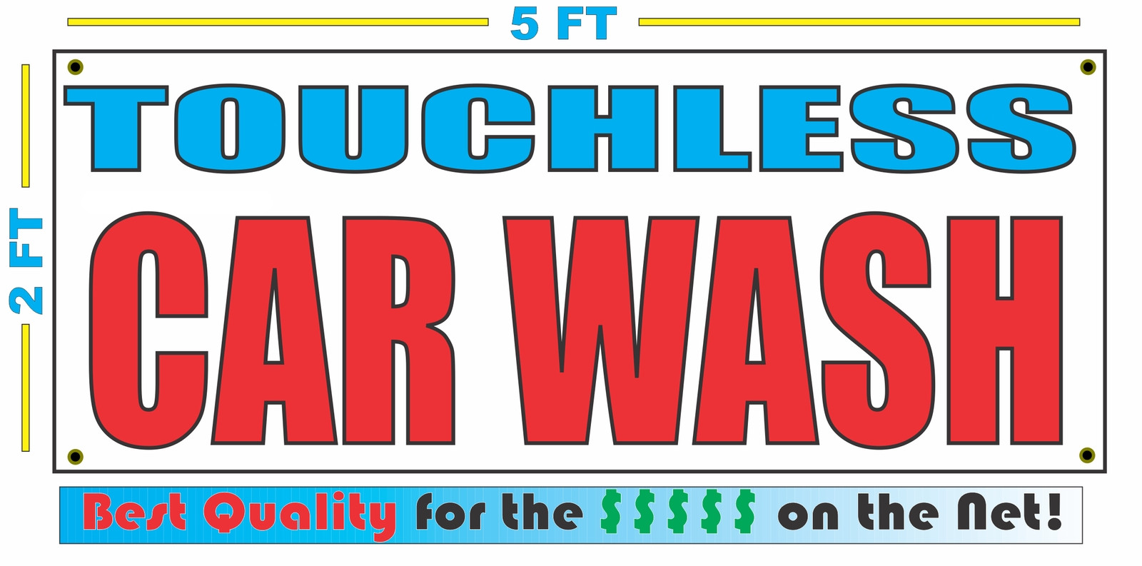 TOUCHLESS CAR WASH Banner Sign NEW 2×5
