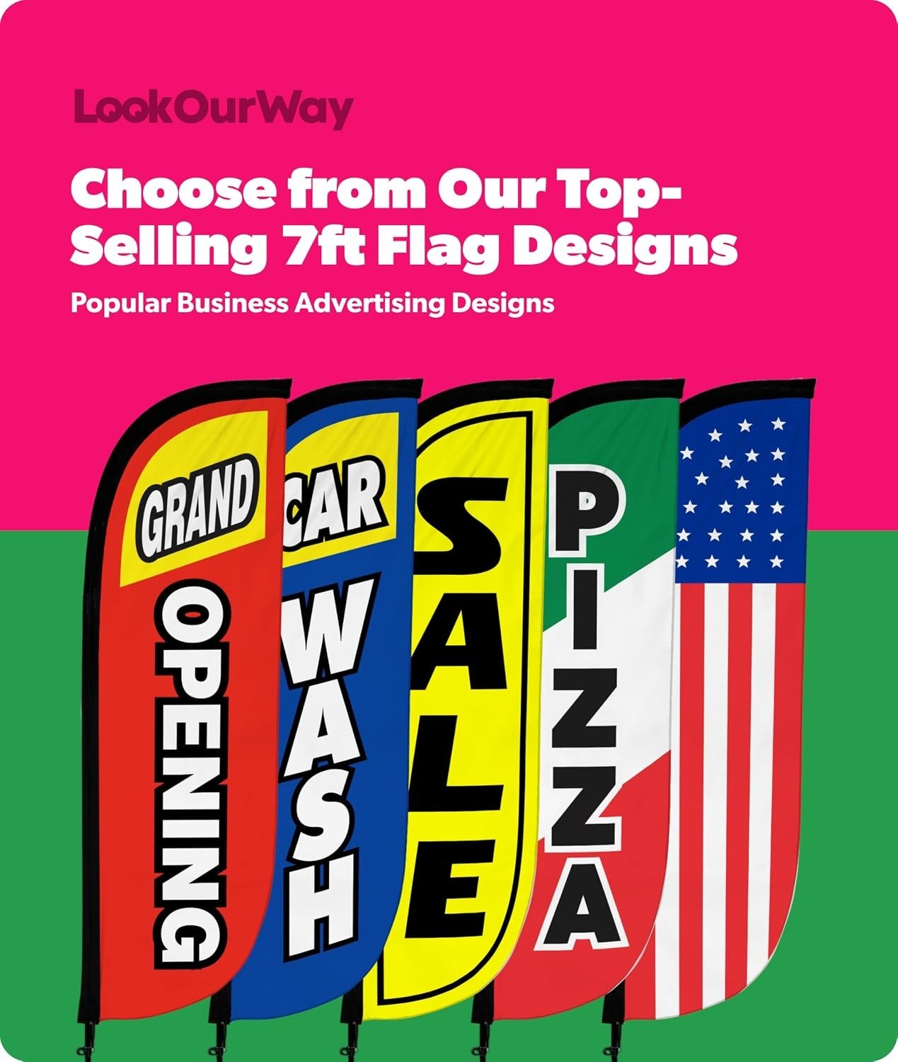 Promote Your Business with 7FT Feather Flag Kit and Ground Spike – Easy Setup