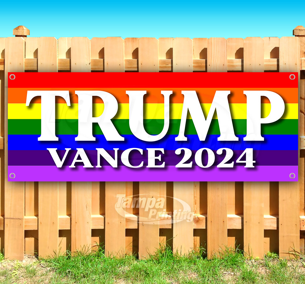 TRUMP VANCE 2024 MAGA FJB Banner Flag Sign Vinyl lgbtq gay SB00083