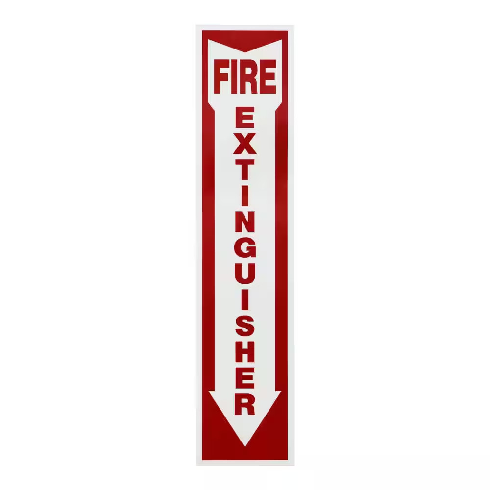 4 In. X 18 In. Glow-In-The-Dark Fire Extinguisher Sign