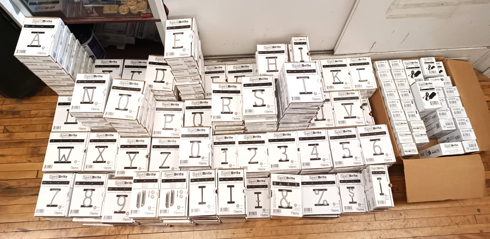 SpellBrite LED Sign HUGE lot of 252 Letters, Numbers, Characters + Accessories