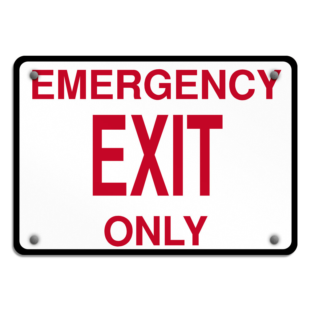 Horizontal Metal Sign Emergency Exit Only Osha Ansi Weatherproof Street Signage