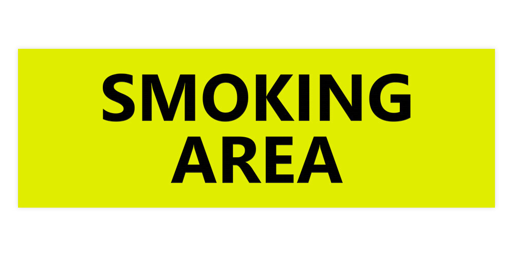 Basic Smoking Area (Yellow / Black) – Small (2 x 6″)
