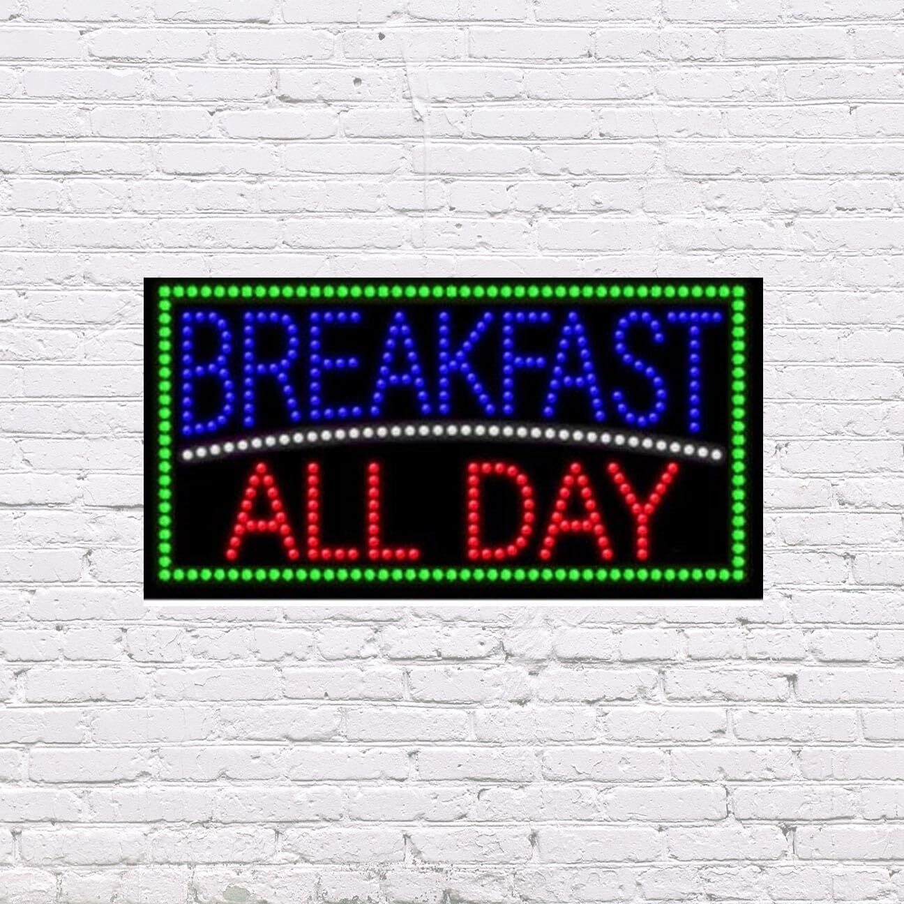 LED Breakfast All Day | Light-up Sign | 32″W x 17″H x 2″D