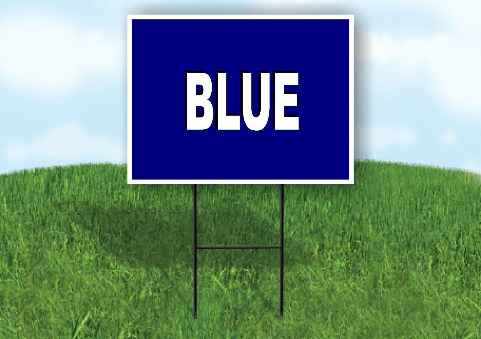 WORD BLUE SIGN Yard Sign with Stand LAWN SIGN
