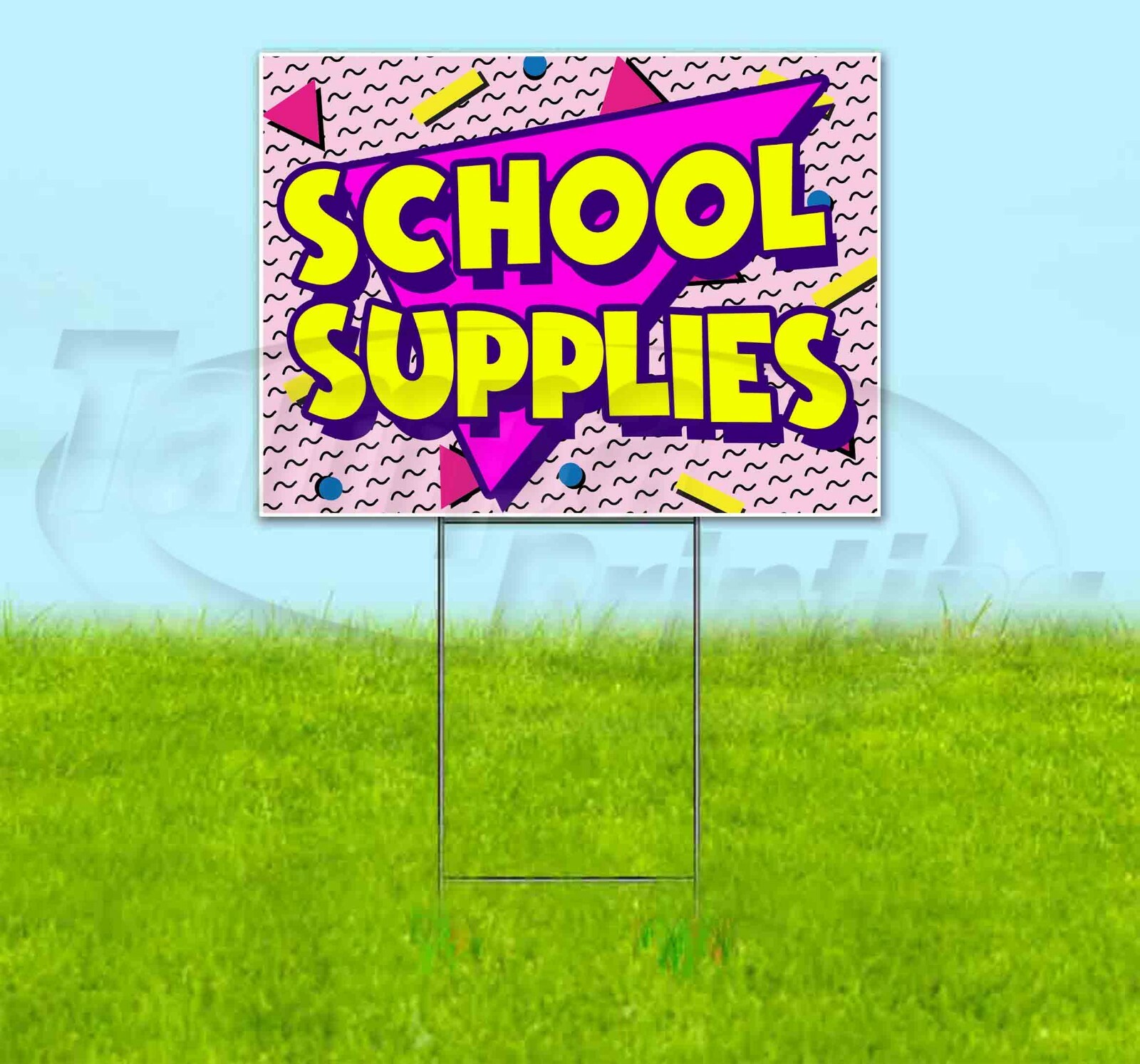 SCHOOL SUPPLIES 18×24 Yard Sign Corrugated Plastic Bandit Lawn Business USA